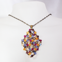 Pendant 65cm - Malvina Rhombus M-Bronze Chain - Pendant 65cm - Laiton bronze